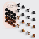 Black & Tort Claw Clips 16pc Set - Mini
