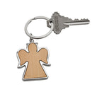 Bamboo Angel Keychain with Metal Trim