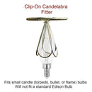 5"W x 5"H Eggshell with Black Chandelier Clip-On Lampshade