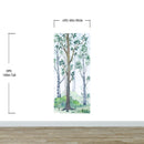 Nursery Woodland Forest Wallpaper. Watercolor Birch Tree Forest Wall Mural.