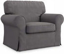 Ektorp Armchair Cotton Slipcover Dark Grey Replacement For IKEA Ektorp Chair