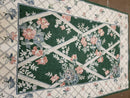 3' 6" X 5' 6" Hand Stitched Indian Wool Rug with Backing Green Beige