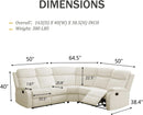 Off White Recliner Sectional Sofa Five Seats Living Room
