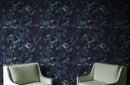 Pastel Color Tropical Leaves In a Dark Jungle Background Wallpaper