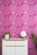 80's Wallpaper Neon Pink. 90’s Vintage Pink Memphis Wallpaper. I Love 80s.