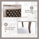 Beige Patterned Modern High Back Dining Chairs Set