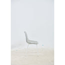 dining chair,set of 4,metal leg,plastic seat,transparent grey