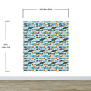 Underwater Fish Wallpaper. Colorful Tropical Fish Pattern Peel and Stick Wall Mural.