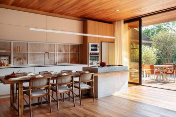 Solid Hardwood Prefinished Matte 2.25" Width, 84" RL, 3/4" Thick Smooth Brazilian Teak Cumaru - Totem Collection dinning view 3