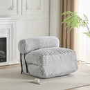 Latina Indoor Foldable Bean Bag Lounge Chair, Light Gray, Faux-Fur, 37x35x27.5 inches