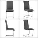 Gray High Back Leather Dining Chairs Set Of 2 For Kitchen