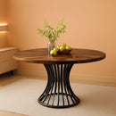 Round Dining Table 47 Inch Metal Base For Kitchen And Dining