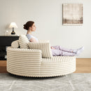 55''L Corduroy Chenille Foam Single Swivel Chair, Fluffy Modern Sleeper, 360 Degree Swivel Chair for Living Room, Bedroom, Lounge and Projection Room