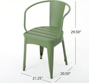 Colmar Outdoor Iron Bistro Set 3 Piece Matte Green