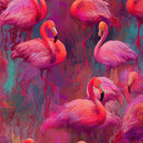 Bright Pink Flamingos Wallpaper - Modern Miami Vibes, Tropical Home Decor