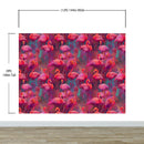 Bright Pink Flamingos Wallpaper - Modern Miami Vibes, Tropical Home Decor