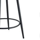 Fashionable Ergonomic High Legged Bar Chairs with White Fabric Cushions, 35.5 Inches Tall, Black and White Color.Set of 2.