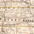 Vintage Railroad Map of Iowa 1882