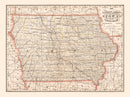 Vintage Railroad Map of Iowa 1882