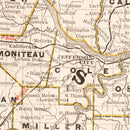 Vintage Railroad Map of Missouri 1882