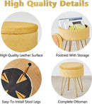 Ginger Velvet Storage Ottoman With Generous Capacity