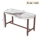 Counter Height Bar Table, 47.5 in Faux Marble Dining Table for Kitchen, Living Room, or Balcony