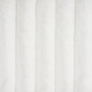 Sleek White Boucle Upholstered Bed with Wavy Headboard & Vertical Stitching, Queen