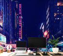 Personalized Neon Name on City Billboard Wall Mural.