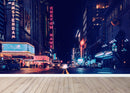 Personalized Neon Name on City Billboard Wall Mural.