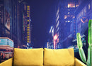 Personalized Neon Name on City Billboard Wall Mural.