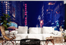 Personalized Neon Name on City Billboard Wall Mural.