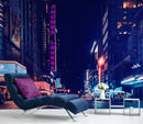 Personalized Neon Name on City Billboard Wall Mural.