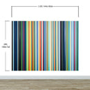 Vertical Line Color Stripes Wallpaper. Bright Rainbow Color Lines Wall Mural.
