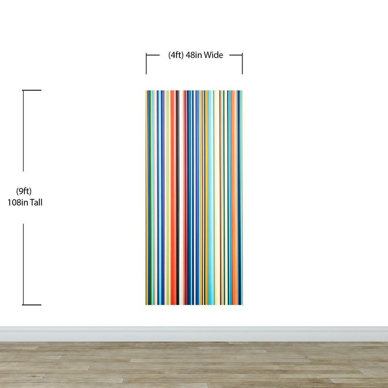 Vertical Line Color Stripes Wallpaper. Bright Rainbow Color Lines Wall Mural.