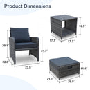 5 Pieces Wicker Patio Furniture Set Outdoor Patio Chairs with Ottomans Conversation Furniture with coffetable for Poolside Garden Balcony