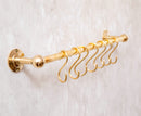 Unlacquered Brass Wall Mount Pot Rail Bar With Hooks
