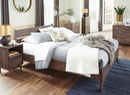 Queen Panel Platform Bed Dark Brown Walnut Storage