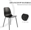 Set Of 4 Matte Black Dining Chairs With Ergonomic Back