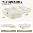 [VIDEO Provided] 116'' Fully Compressed Sofa with High Density Foam, No Assembly Required, Legless Design without Frame, Integrated Backrest and Seat Cushion, Free Combination, Particle Chenille