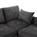 85.4' Sectional Sofa Modular Sofa U-shaped Sofa Couch Sofa Bed L-shaped Sofa with a Movable Ottoman and Two USB Ports for Living Room, Black