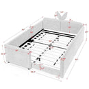 Cute Rabbit Ear Upholstered Platform Bed Frame With Safety Rail