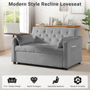 Grey Adjustable Backrest Convertible Sleeper Sofa Bed