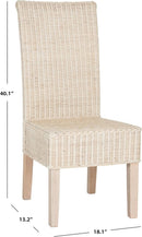 Grey Wicker Rattan 18 Inch Dining Chair For Living Room Safavieh