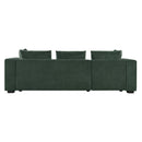Elegant Chenille L-Shaped Sofa with Wooden Storage Compartment, Green, 93.7 Inches