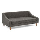 Durable Elevated Dog Sofa Bed with Modern Irregular Armrest Design, Comfortable Soft Pet Sofa - Dark Gray