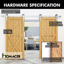 Non-Bypass Sliding Barn Door Hardware Kit - Straight Design Roller - Silver Finish