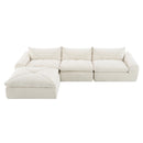 [VIDEO Provided] 116'' Fully Compressed Sofa with High Density Foam, No Assembly Required, Legless Design without Frame, Integrated Backrest and Seat Cushion, Free Combination, Particle Chenille