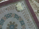 9' X 12' Modern Handmade Indo Lahore Wool Rug Art Deco Olive Ivory Nice Wow