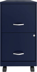Mobile File Cabinet Navy With Two Locking File Drawers