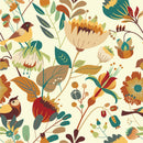 Birds on Flowers Wallpaper